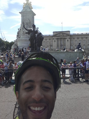 At the finish in Buckingham Palace