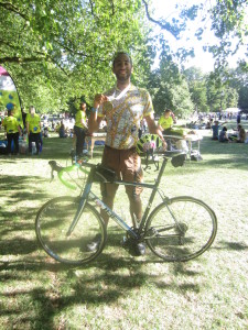 At the finish line in Green Park